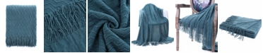 Happycare Textiles Solid Soft Zigzag Lightweight Throw, 60" x 50"